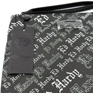 Ed Hardy | Bags | Ed Hardy Logo Signature Wristlet Wallet Bag Black Y2k ...